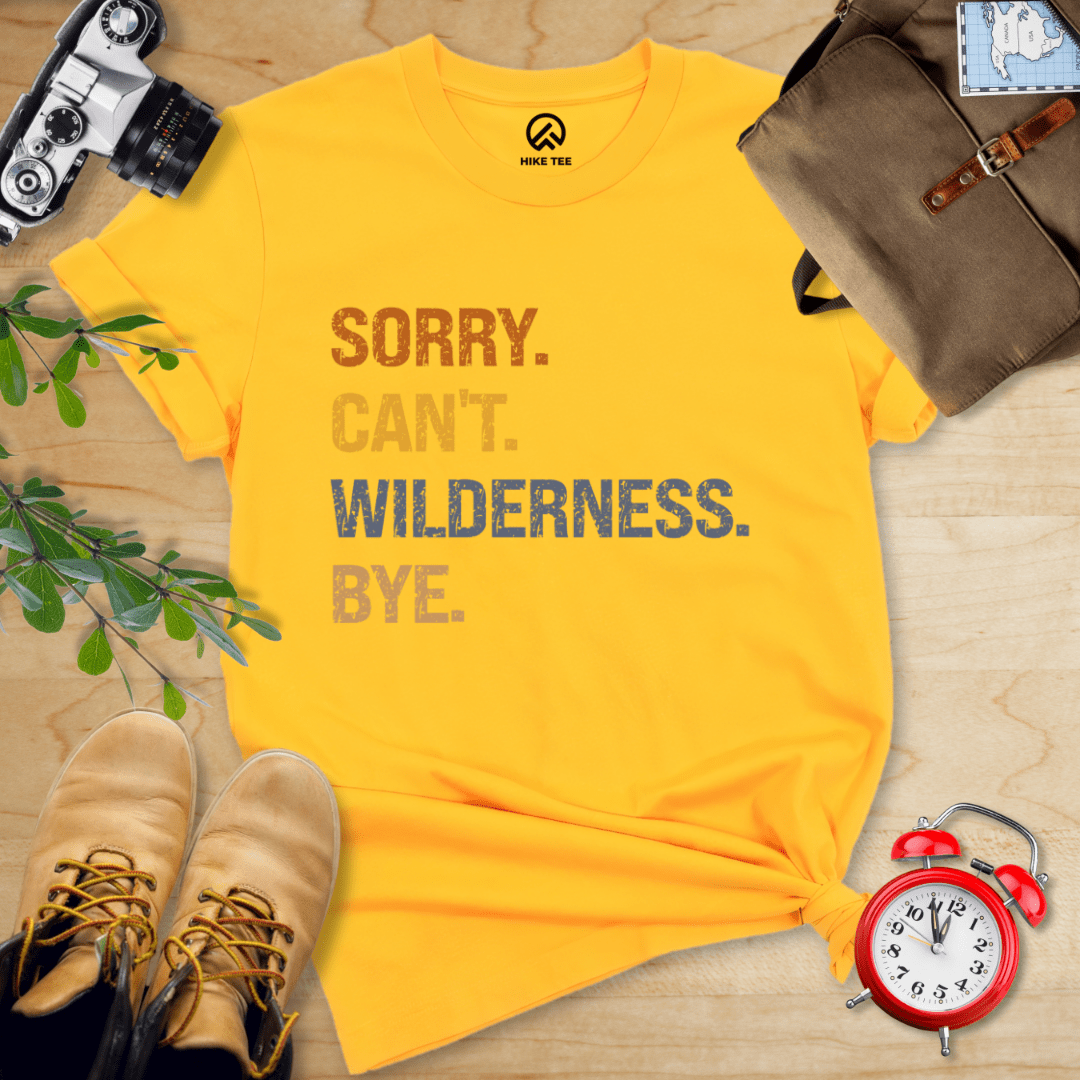 Hike Tee T-Shirt Gold / S Sorry, Wilderness, Bye Shirt