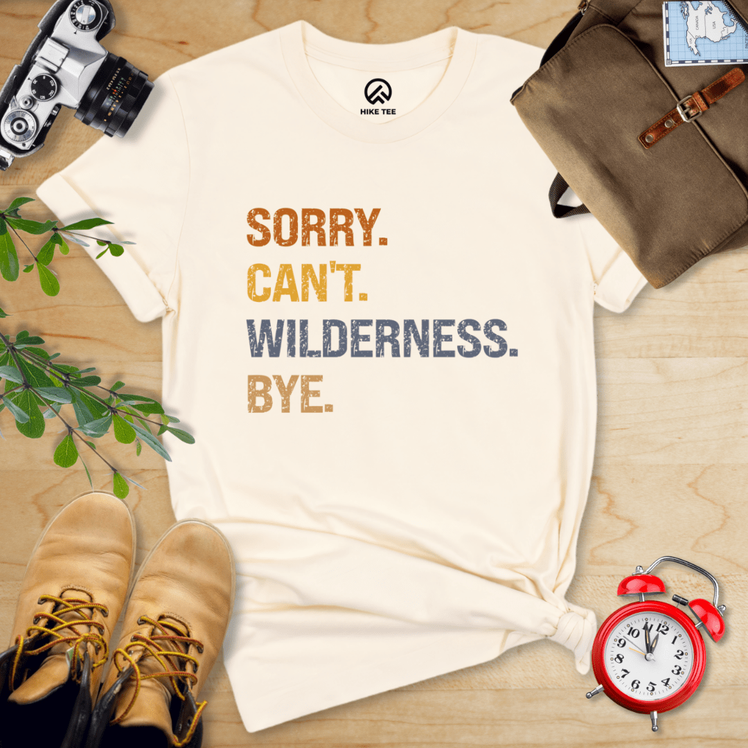 Hike Tee T-Shirt Natural / S Sorry, Wilderness, Bye Shirt