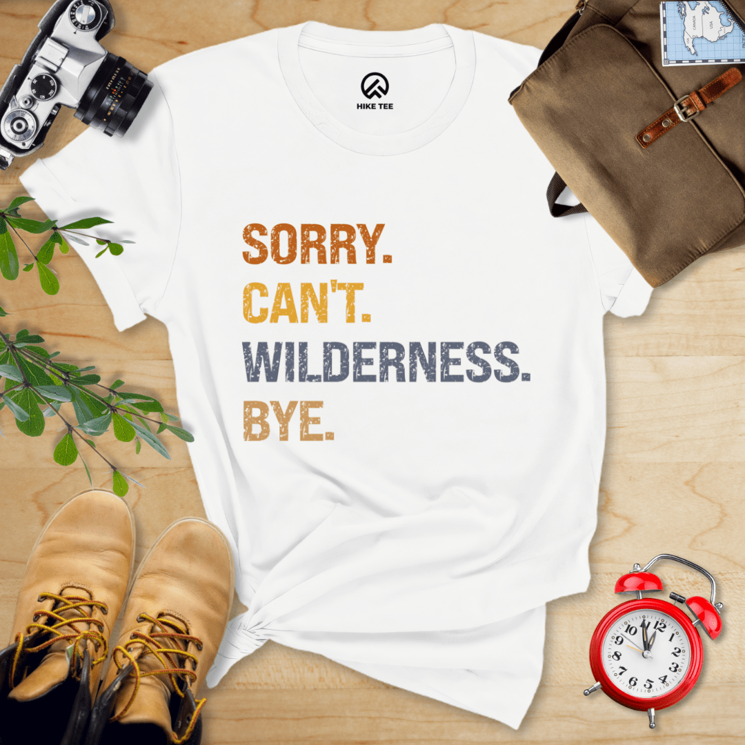 Hike Tee T-Shirt White / S Sorry, Wilderness, Bye Shirt