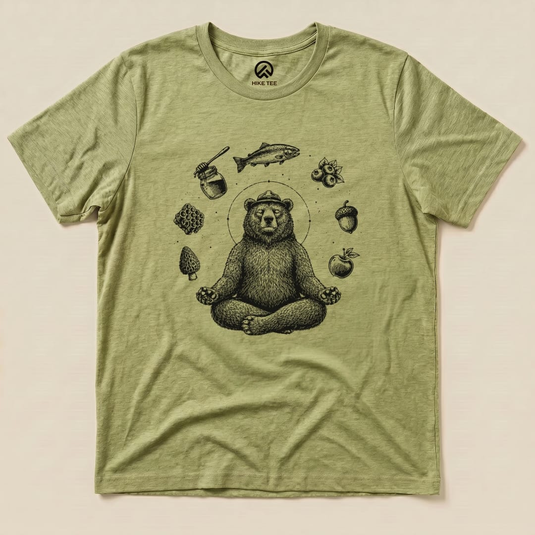 Spiritual Bear Shirt Hike Tee T-Shirt Heather Green / S