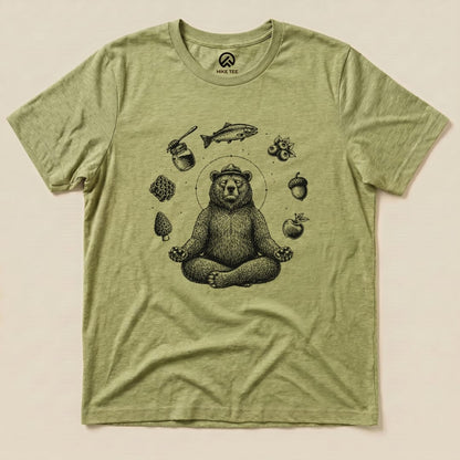 Spiritual Bear Shirt Hike Tee T-Shirt Heather Green / S