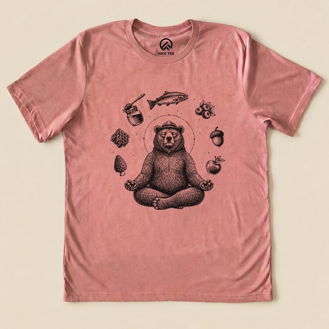 Spiritual Bear Shirt Hike Tee T-Shirt Heather Mauve / S