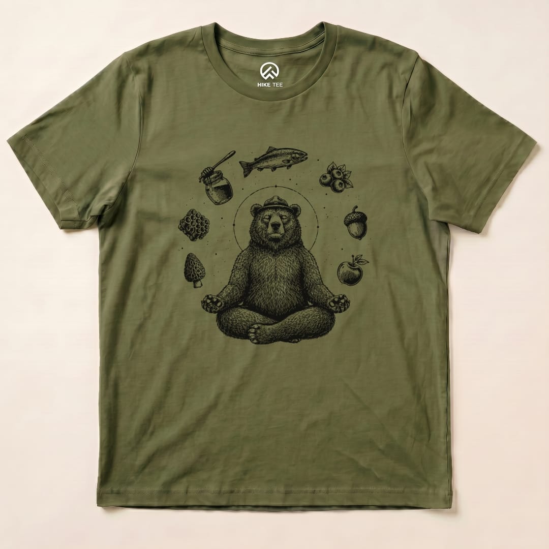 Spiritual Bear Shirt Hike Tee T-Shirt Military Green / S
