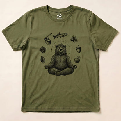 Spiritual Bear Shirt Hike Tee T-Shirt Military Green / S