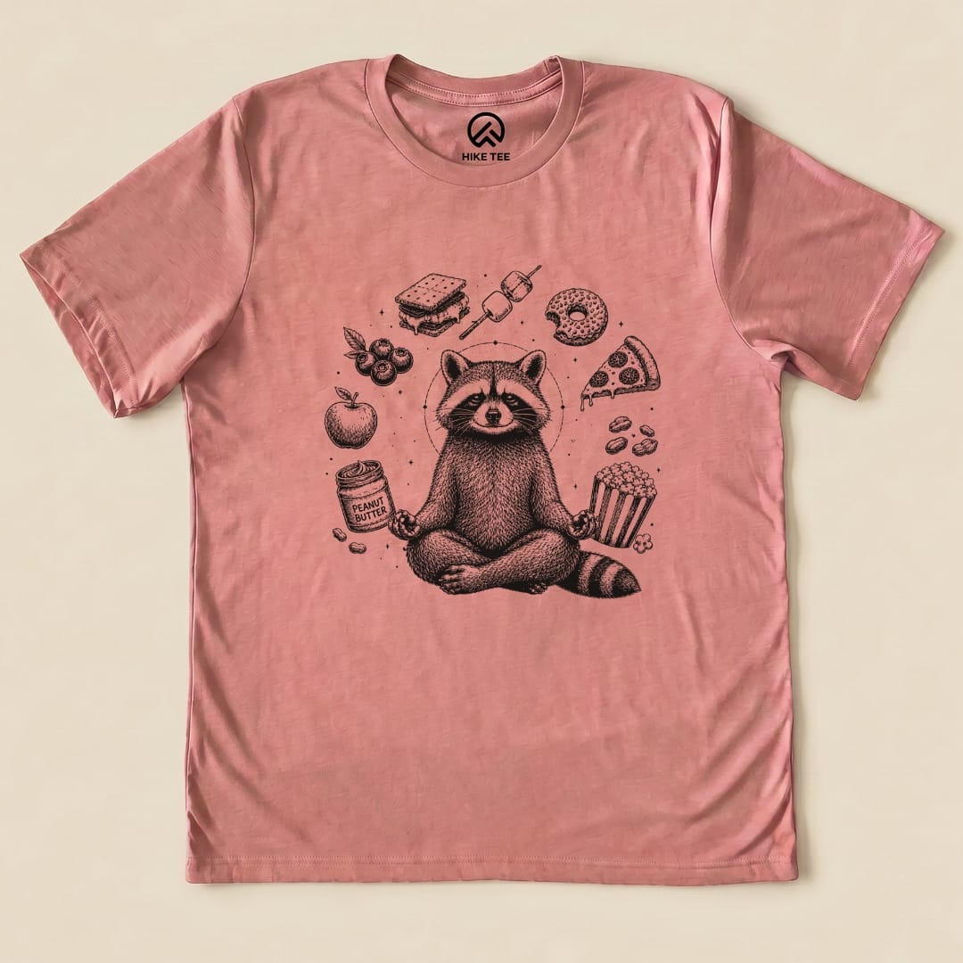Spiritual Raccoon Shirt Hike Tee T-Shirt Heather Mauve / S