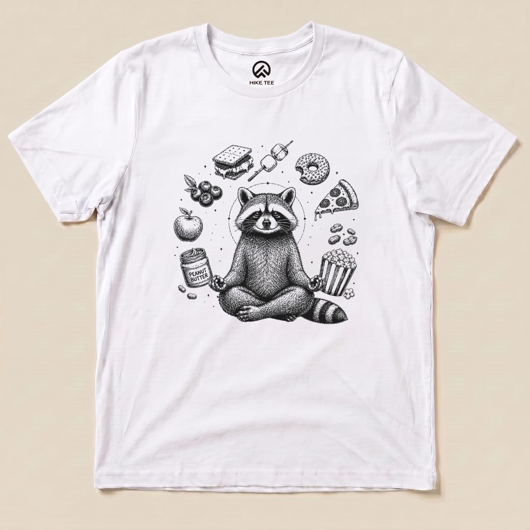 Spiritual Raccoon Shirt Hike Tee T-Shirt White / S