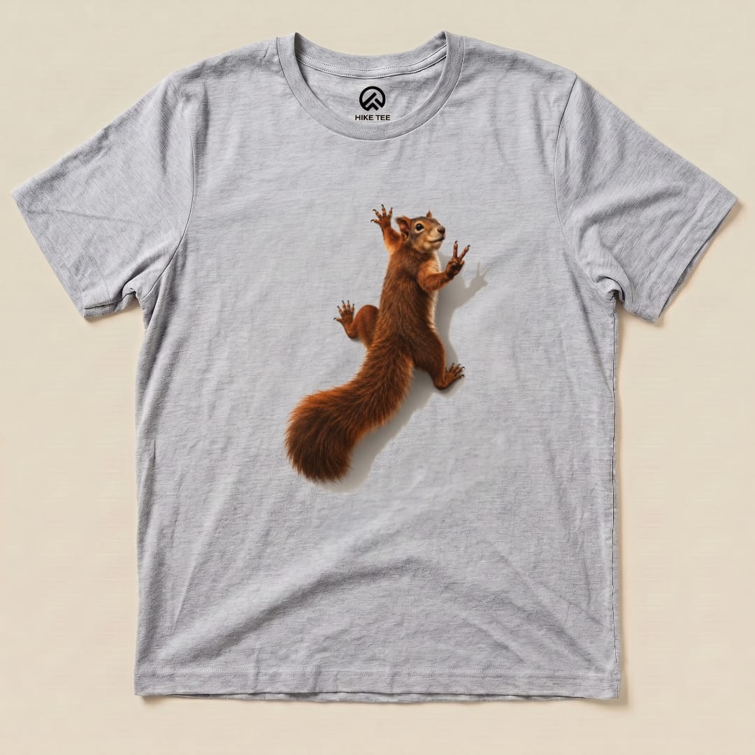 Squirrel on Shirt Hike Tee T-Shirt Athletic Heather / S