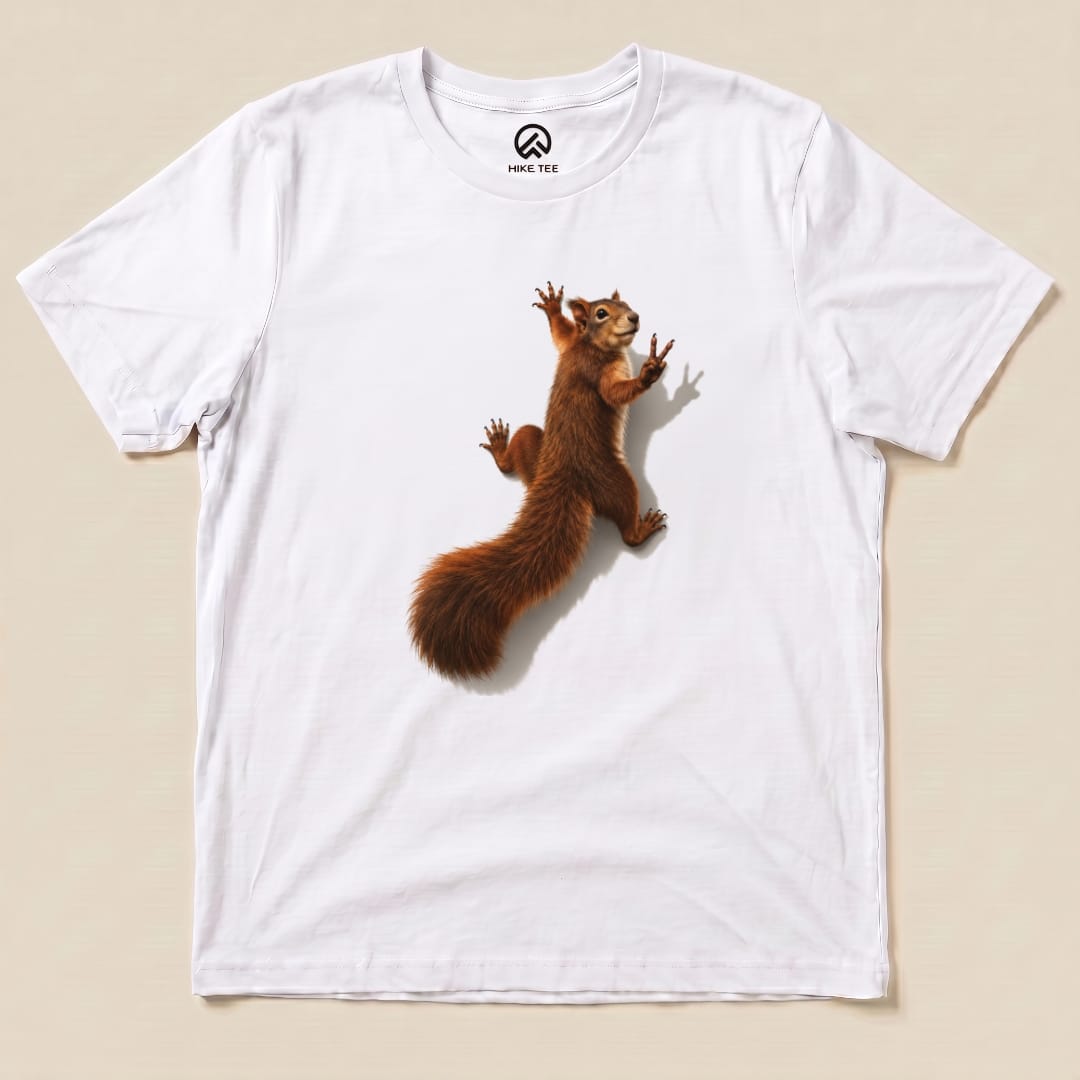 Squirrel on Shirt Hike Tee T-Shirt White / S