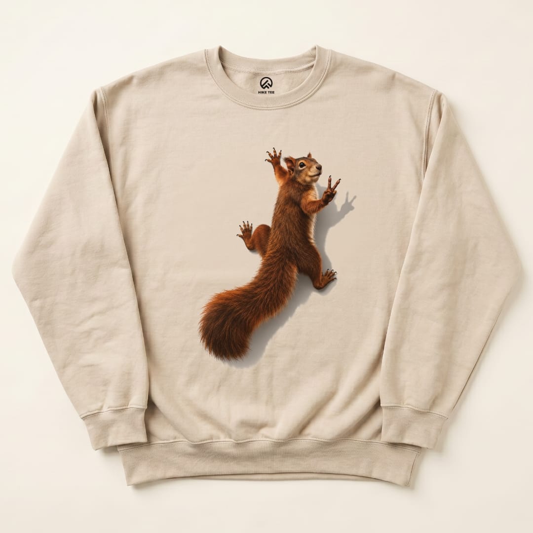 Squirrel on Sweatshirt in Sand