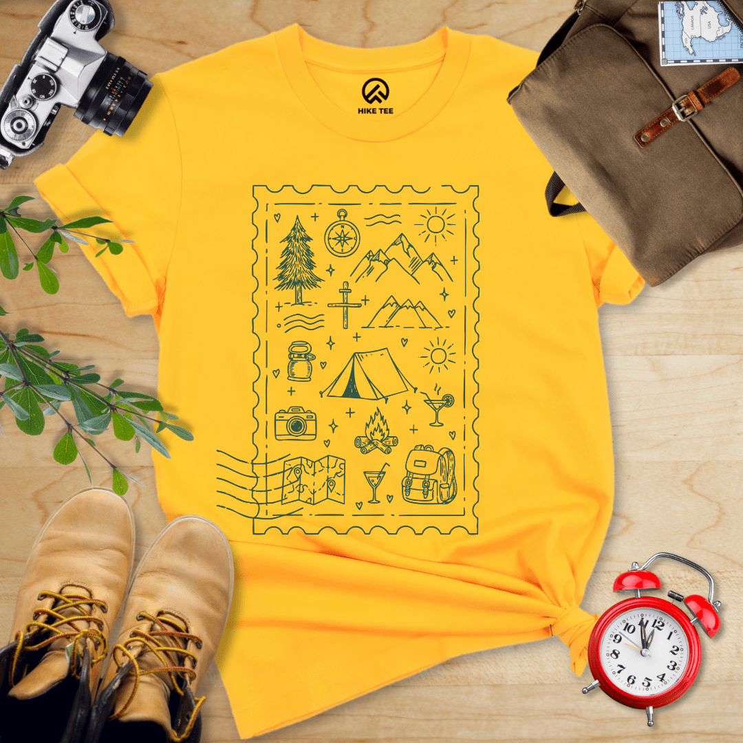 Hike Tee T-Shirt Gold / S Stamp Camping Shirt