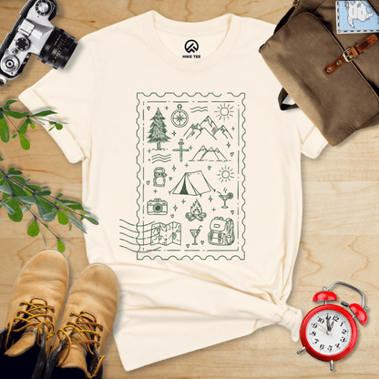 Hike Tee T-Shirt Natural / S Stamp Camping Shirt