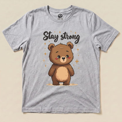Stay Strong Cute Bear Shirt Hike Tee T-Shirt Athletic Heather / S