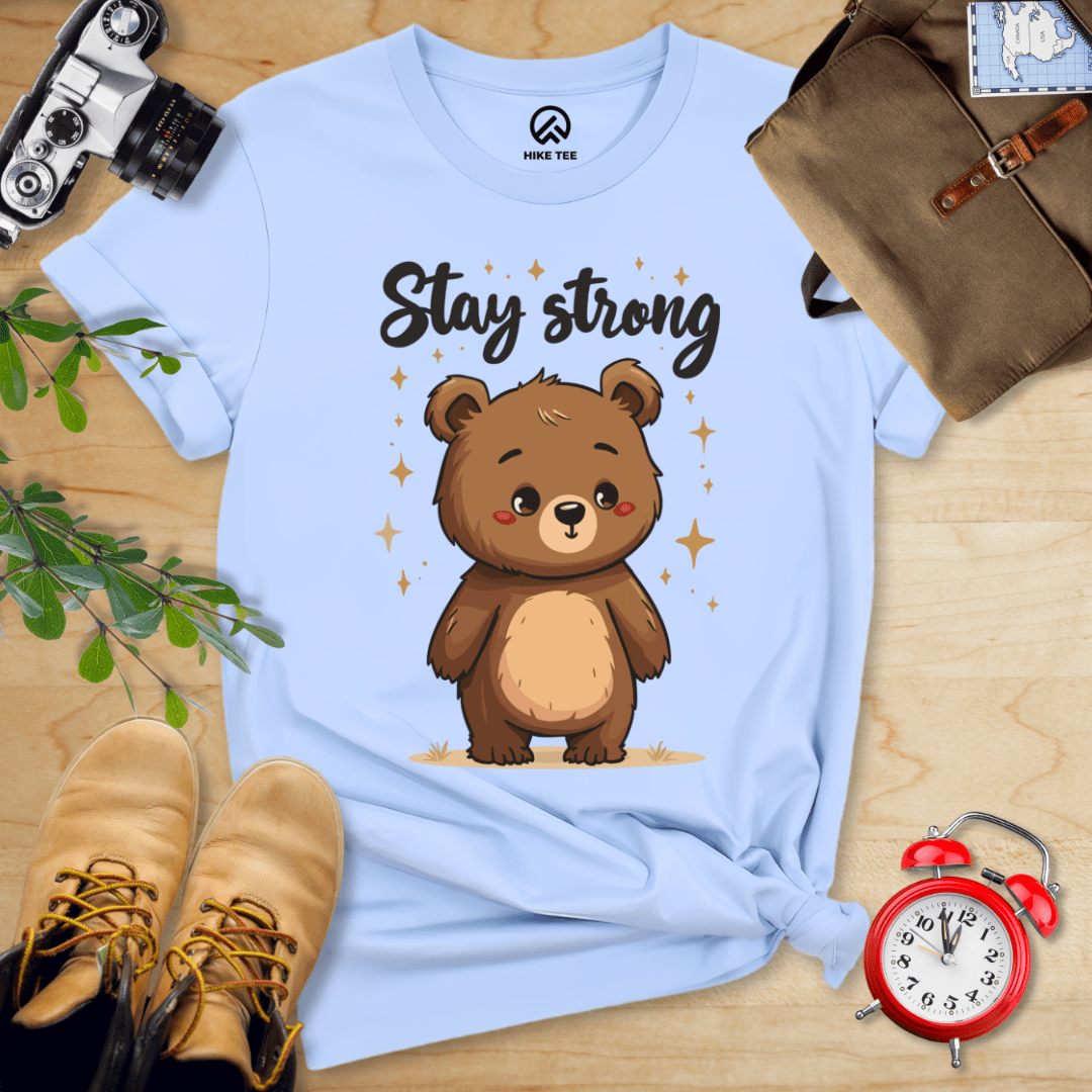 Hike Tee T-Shirt Baby Blue / S Stay Strong Cute Bear Shirt