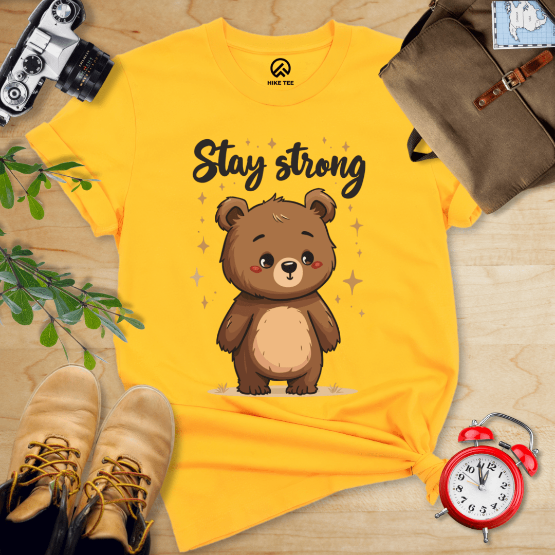 Hike Tee T-Shirt Gold / S Stay Strong Cute Bear Shirt