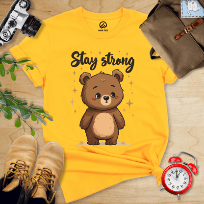 Hike Tee T-Shirt Gold / S Stay Strong Cute Bear Shirt