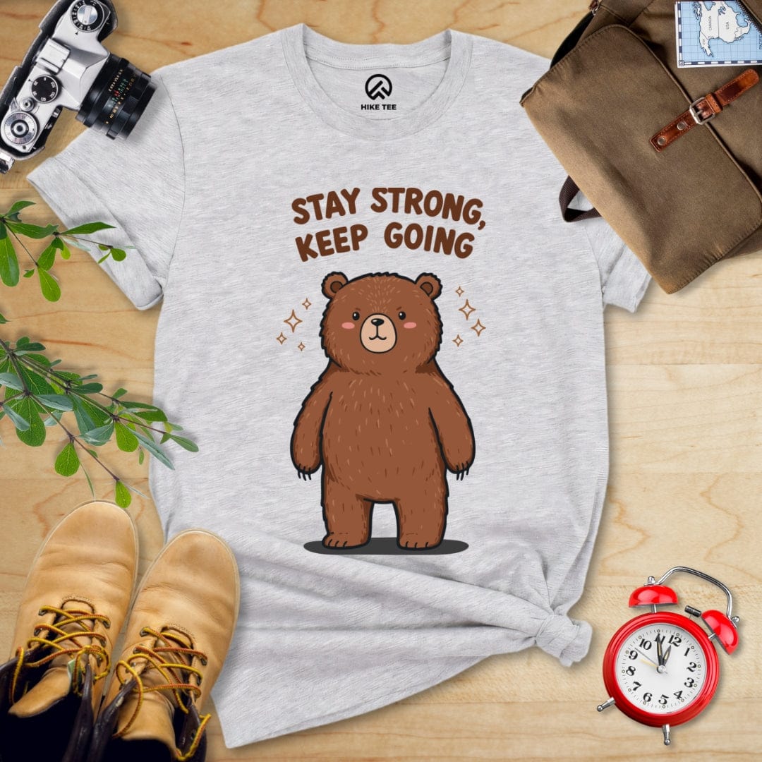 Hike Tee T-Shirt Athletic Heather / S Stay Strong Keep Going Bear Shirt