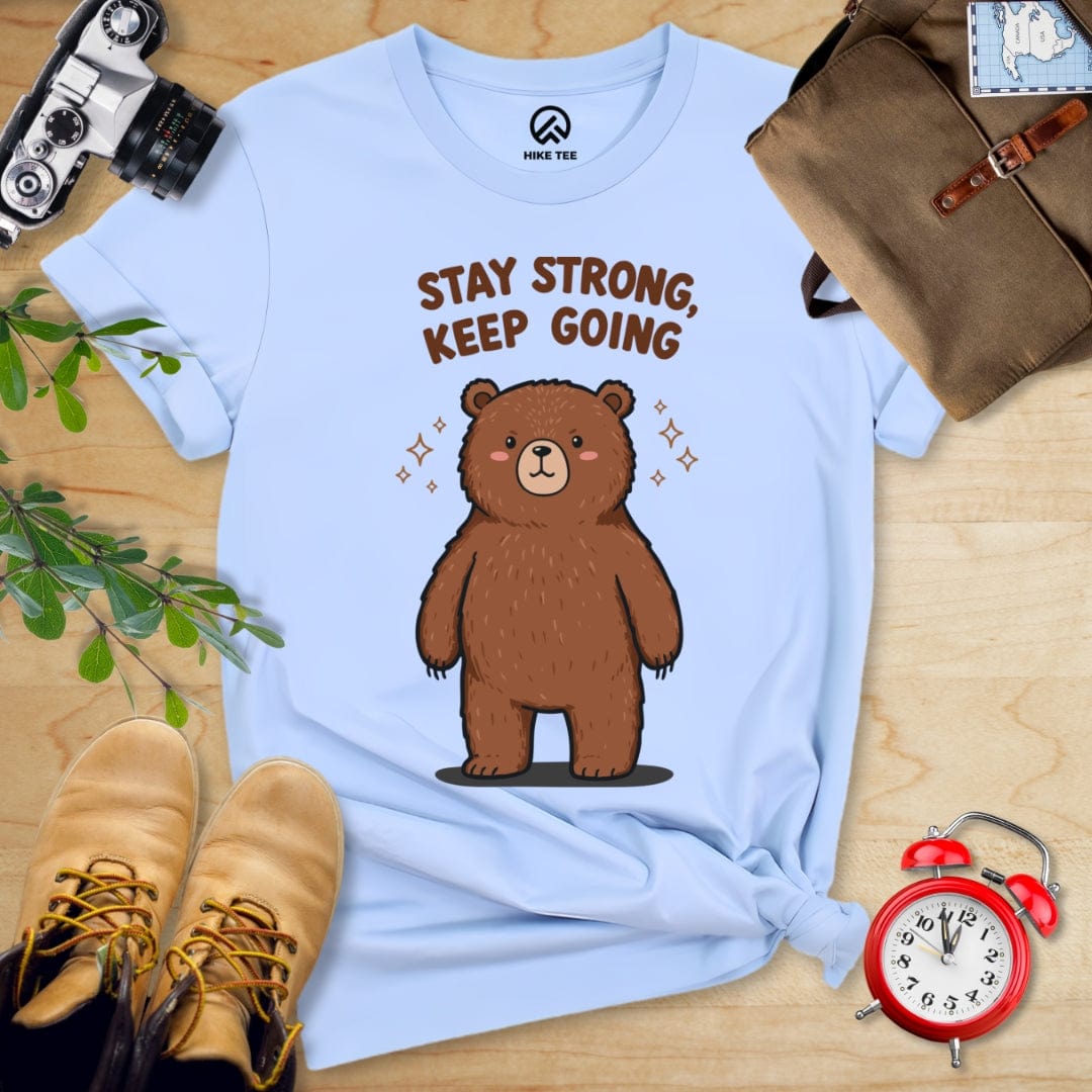Hike Tee T-Shirt Baby Blue / S Stay Strong Keep Going Bear Shirt