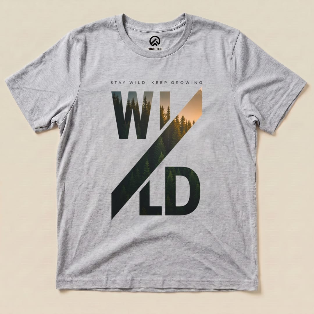 Stay Wild, Keep Growing Shirt Hike Tee T-Shirt Athletic Heather / S