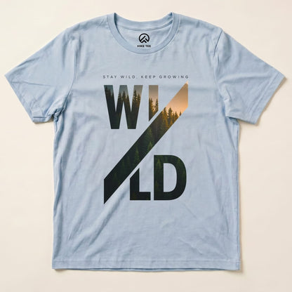 Stay Wild, Keep Growing Shirt Hike Tee T-Shirt Baby Blue / S