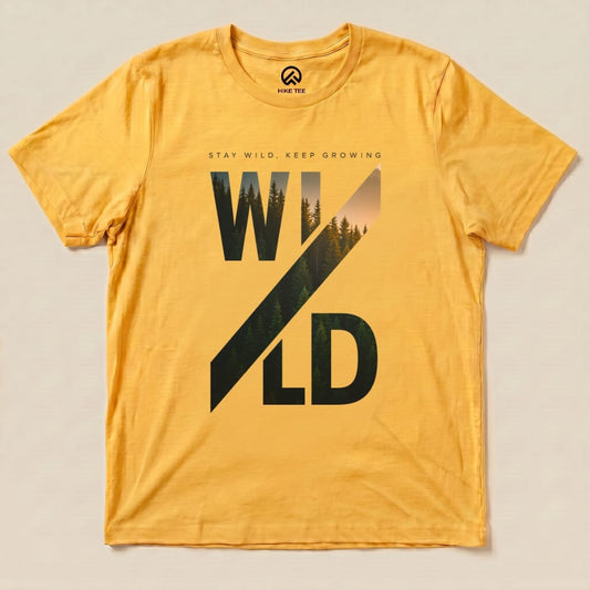 Stay Wild, Keep Growing Shirt Hike Tee T-Shirt Gold / S