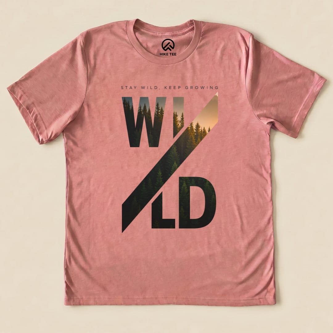 Stay Wild, Keep Growing Shirt Hike Tee T-Shirt Heather Mauve / S