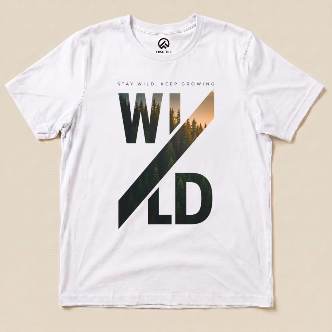 Stay Wild, Keep Growing Shirt Hike Tee T-Shirt White / S