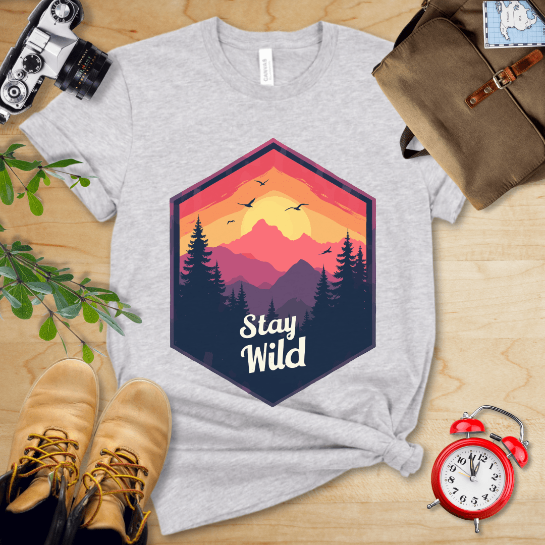 Hike Tee T-Shirt Athletic Heather / S Stay Wild Shirt