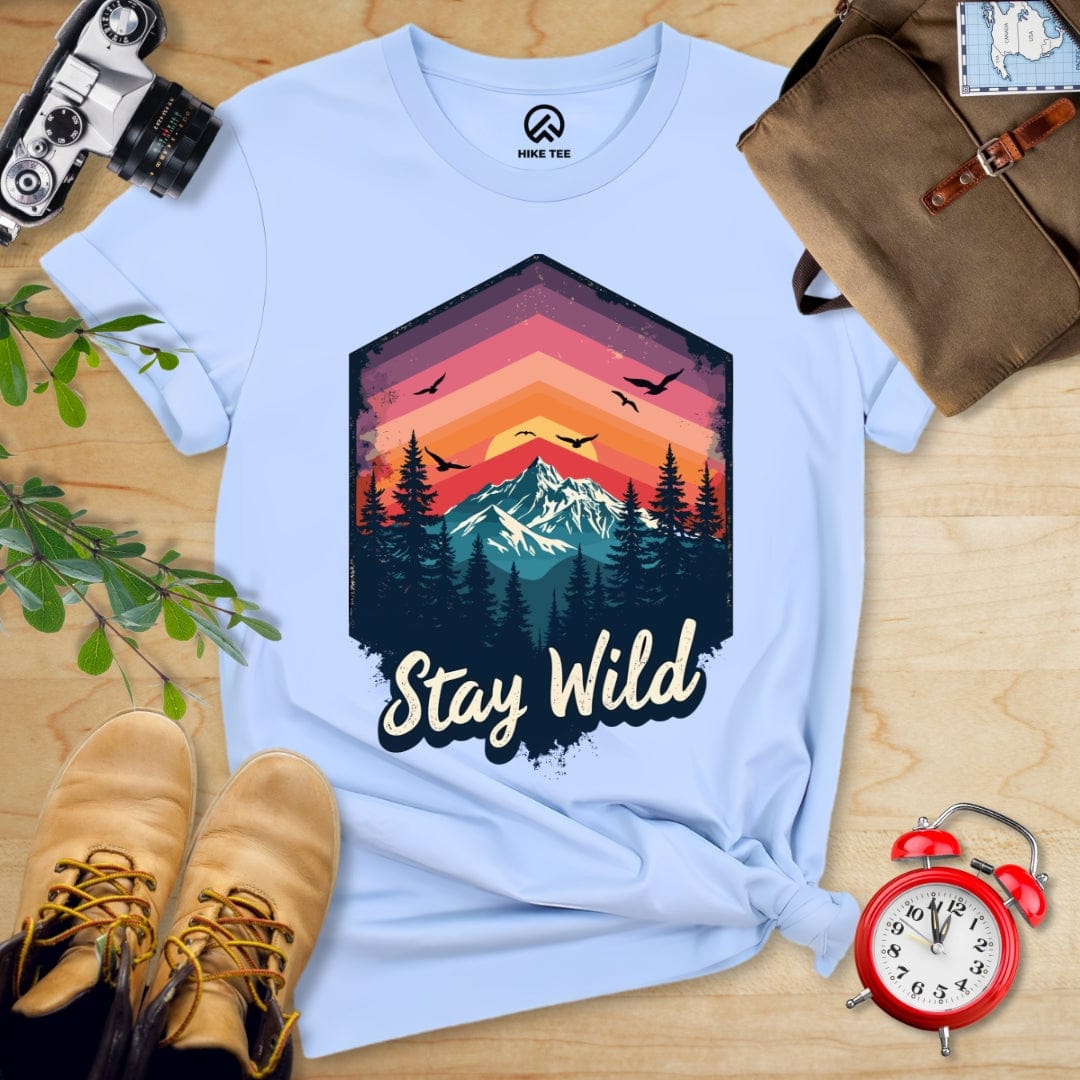 Hike Tee T-Shirt Baby Blue / S Stay Wild Shirt