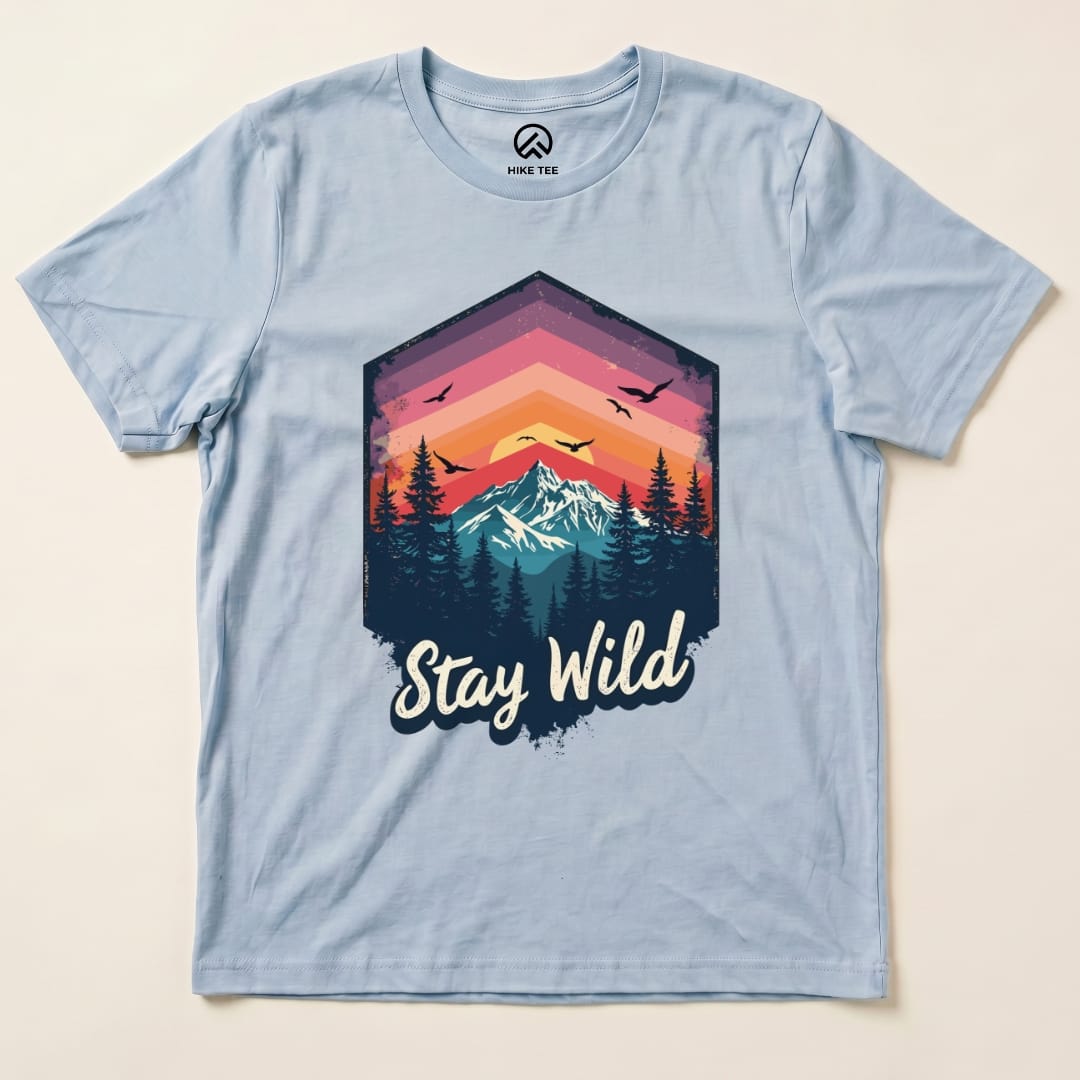 Stay Wild Shirt Hike Tee T-Shirt Baby Blue / S