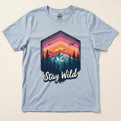 Stay Wild Shirt Hike Tee T-Shirt Baby Blue / S