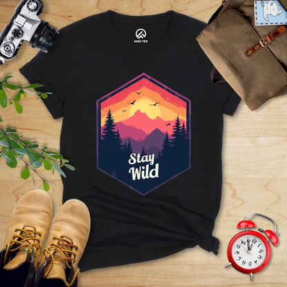 Hike Tee T-Shirt Black / S Stay Wild Shirt