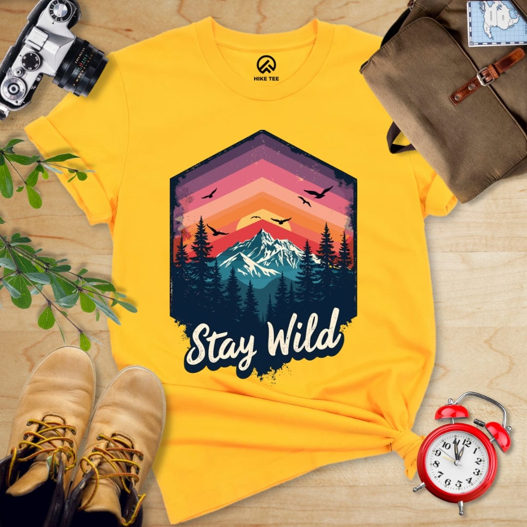 Hike Tee T-Shirt Gold / S Stay Wild Shirt