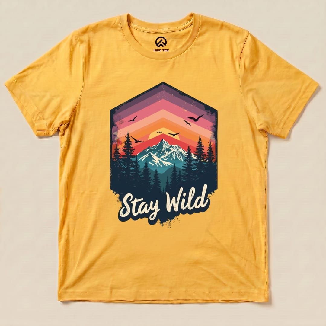 Stay Wild Shirt Hike Tee T-Shirt Gold / S