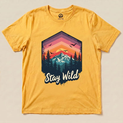 Stay Wild Shirt Hike Tee T-Shirt Gold / S