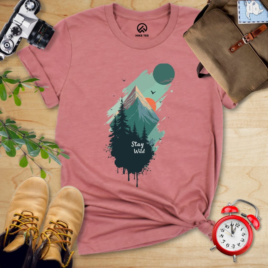 Hike Tee T-Shirt Heather Mauve / S Stay Wild Shirt