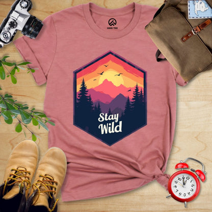 Hike Tee T-Shirt Heather Mauve / S Stay Wild Shirt