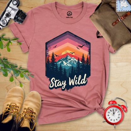 Hike Tee T-Shirt Heather Mauve / S Stay Wild Shirt