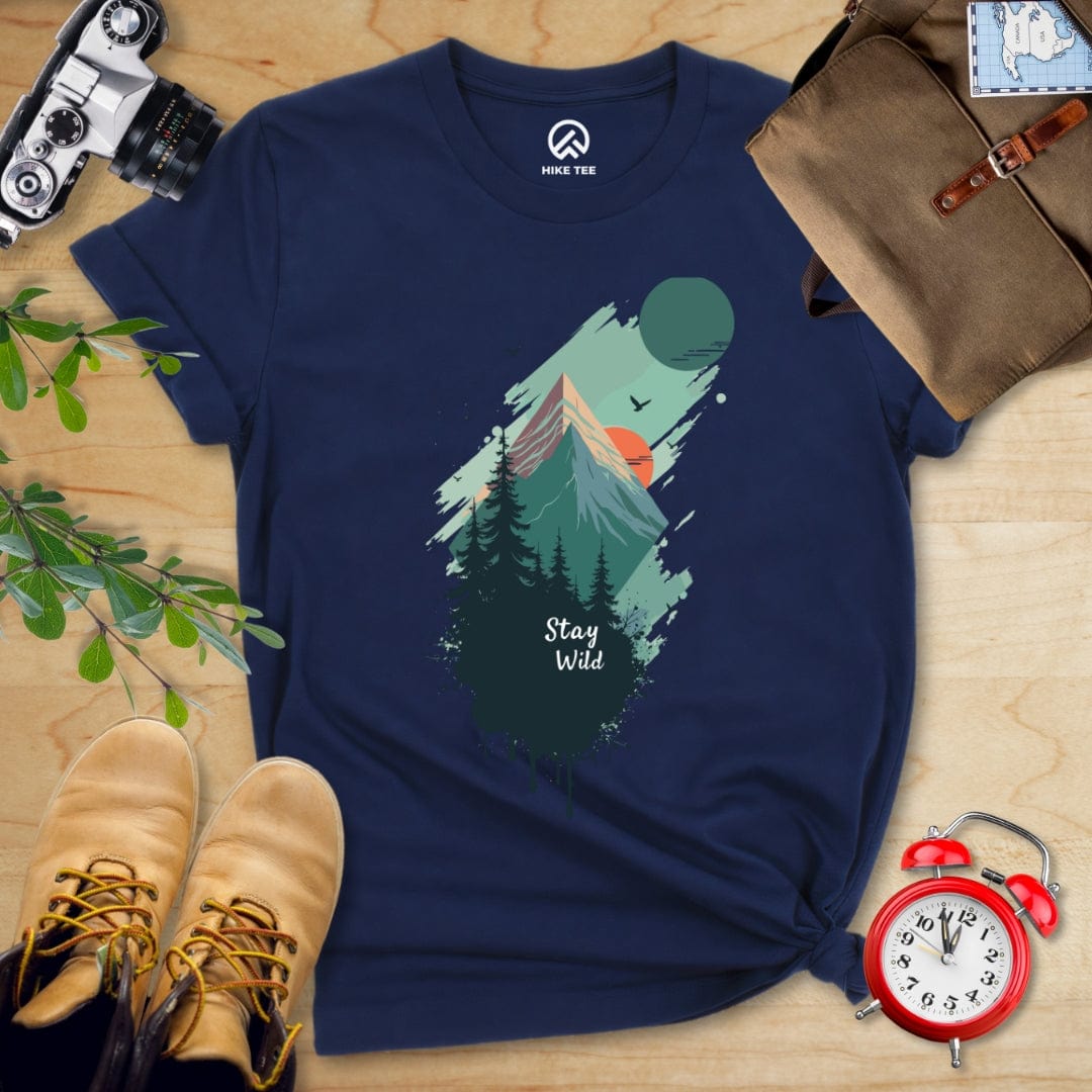 Hike Tee T-Shirt Navy / S Stay Wild Shirt