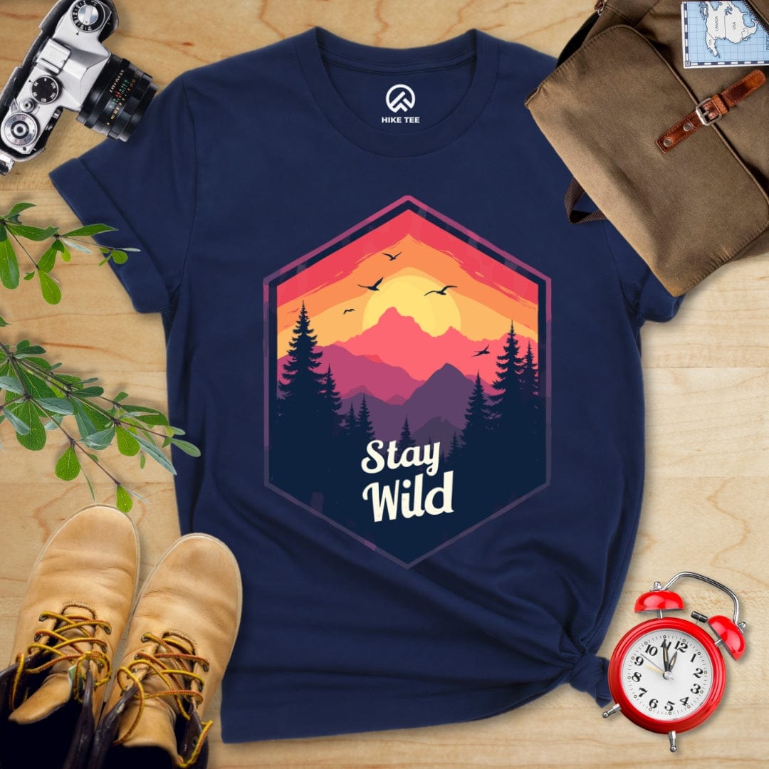 Hike Tee T-Shirt Navy / S Stay Wild Shirt