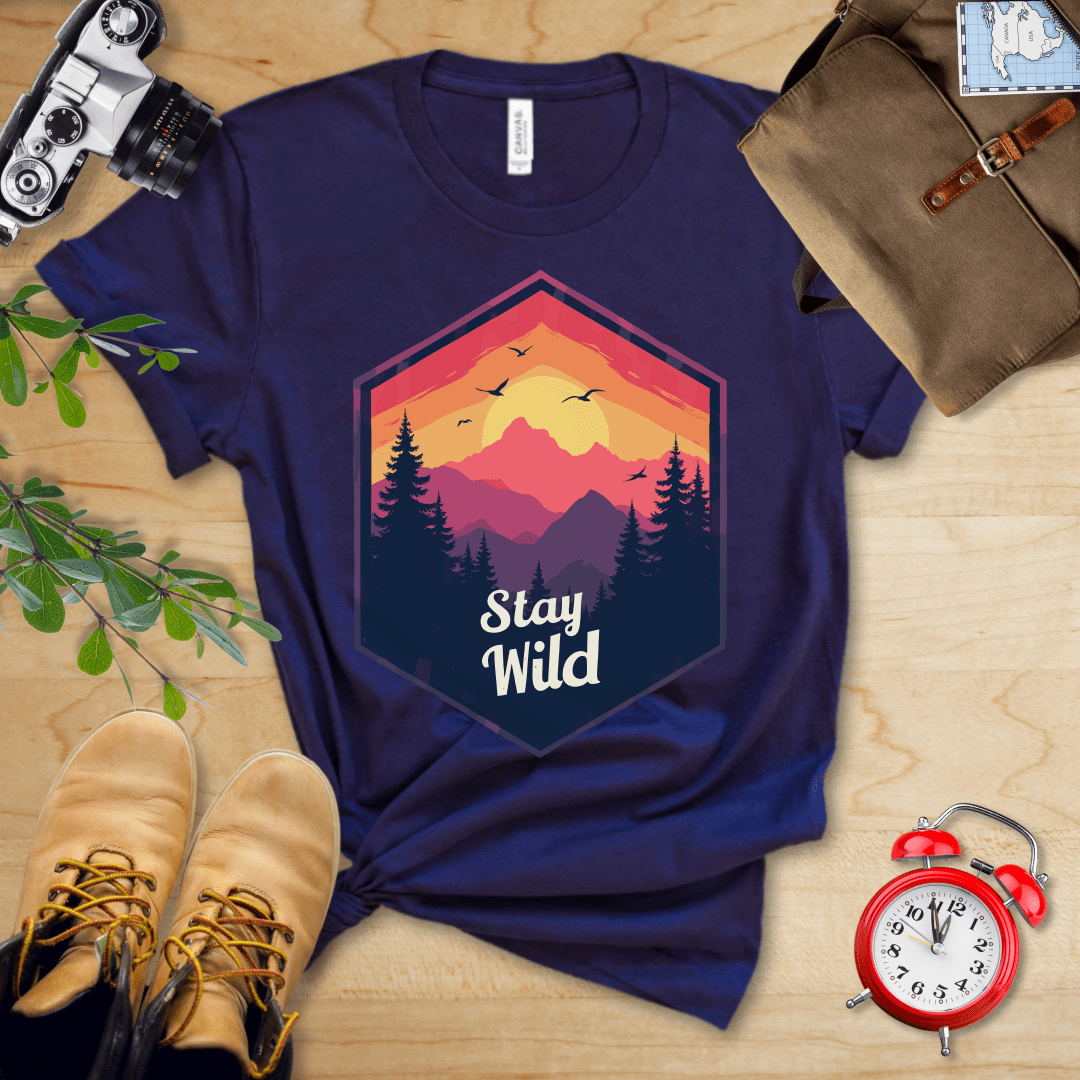 Hike Tee T-Shirt Navy / S Stay Wild Shirt