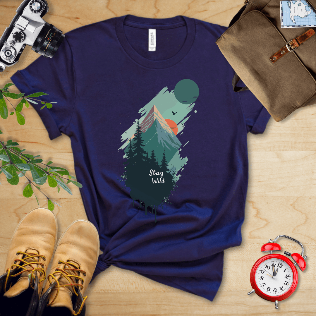 Hike Tee T-Shirt Navy / S Stay Wild Shirt