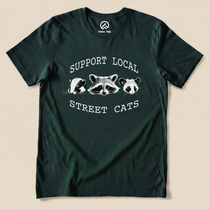 Street Cats Possum Raccoon Shirt Hike Tee T-Shirt Forest / S
