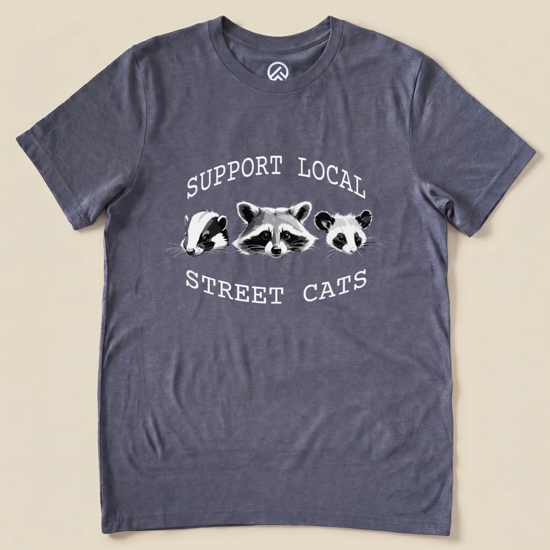 Street Cats Possum Raccoon Shirt Hike Tee T-Shirt Heather Navy / S