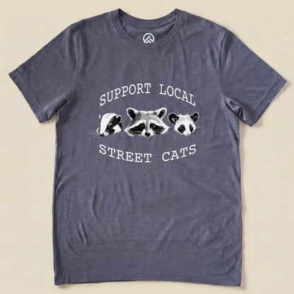 Street Cats Possum Raccoon Shirt Hike Tee T-Shirt Heather Navy / S