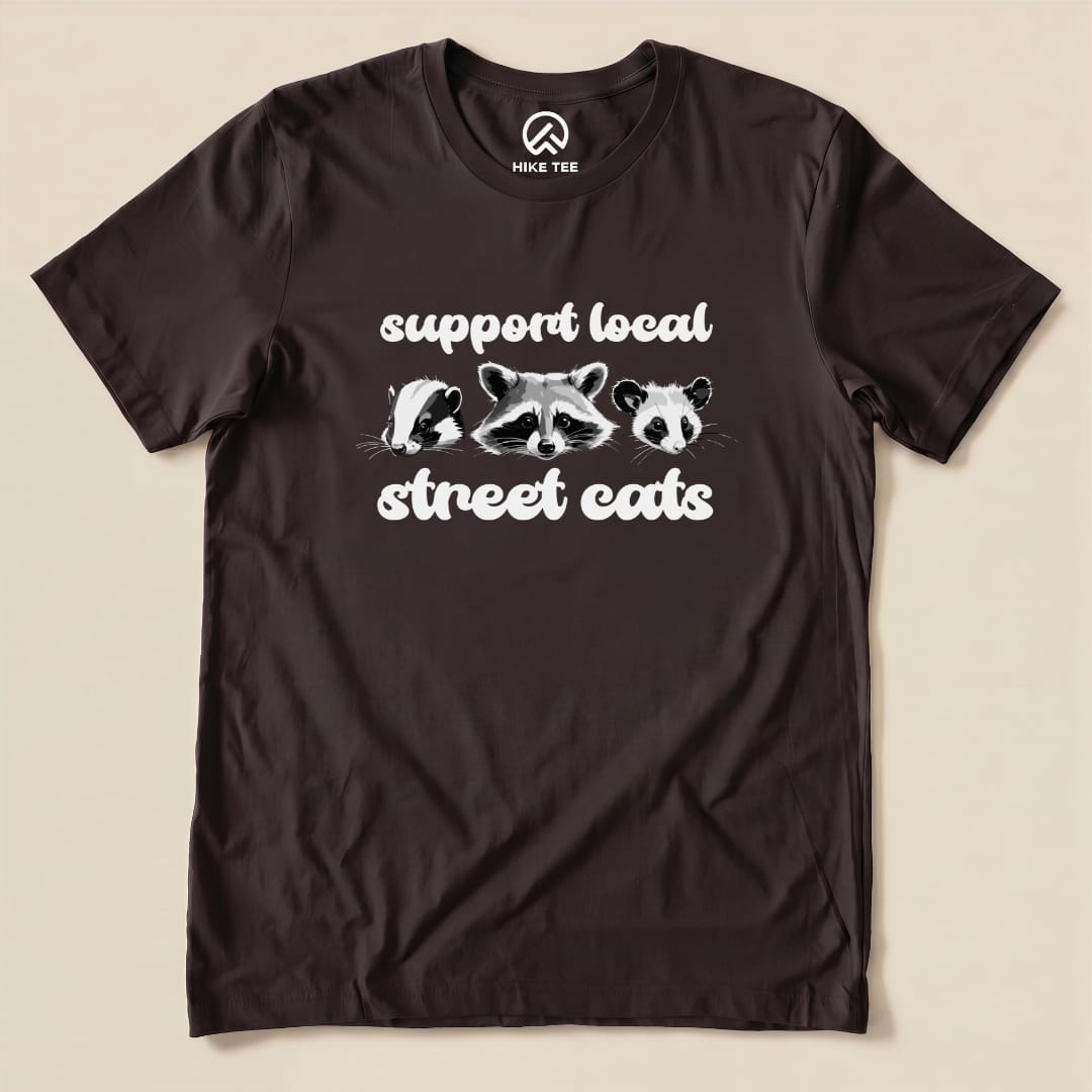 Street Cats Raccon Possum Shirt Hike Tee T-Shirt Brown / S