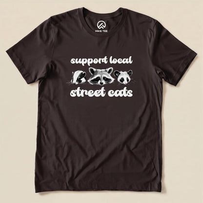 Street Cats Raccon Possum Shirt Hike Tee T-Shirt Brown / S