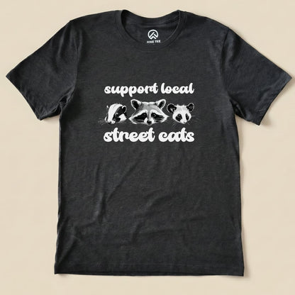 Street Cats Raccon Possum Shirt Hike Tee T-Shirt Dark Grey Heather / S