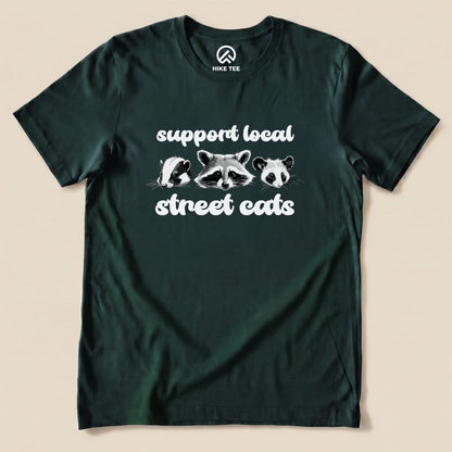 Street Cats Raccon Possum Shirt Hike Tee T-Shirt Forest / S