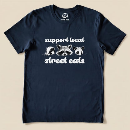 Street Cats Raccon Possum Shirt Hike Tee T-Shirt Navy / S