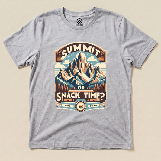 Summit Or Snack Time Shirt Hike Tee T-Shirt Athletic Heather / S